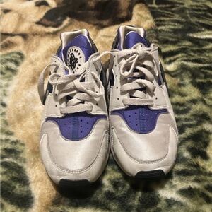 White and Royal Blue Athletic Sneakers